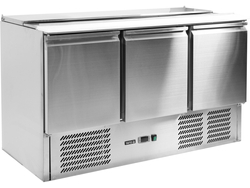 MASĂ RECE PENTRU SALATE, 3 UȘI + CAPAC, 368L