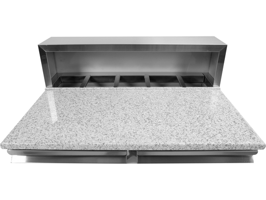 MASĂ RECE CU BLAT DE GRANIT ȘI EXTENSIE, 2 UȘI, 240L