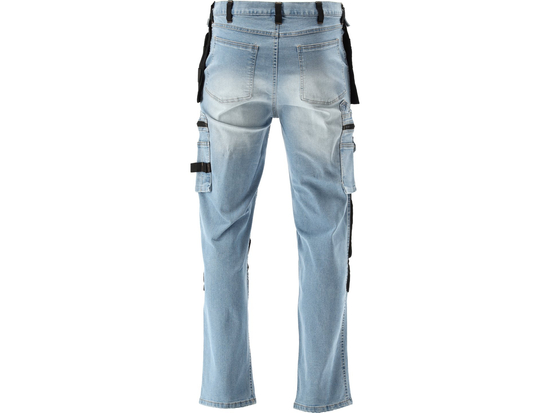 PANTALONI DE LUCRU JEANS ALBASTRU, CU ELASTAN, MĂRIMEA L/XL