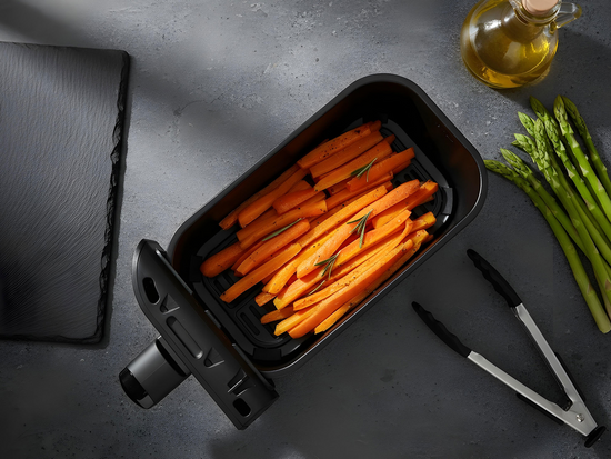 FRITEUZĂ AER CALD 2400W 3.5L+7.5L NEGRU