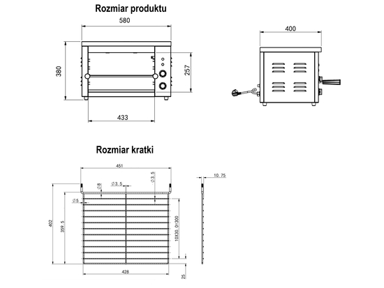 GRĂTAR SALAMANDER 58X40X38CM