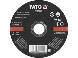 DISC TĂIAT METAL ȘI OȚEL INOXIDABIL 125X1.0X22.2MM