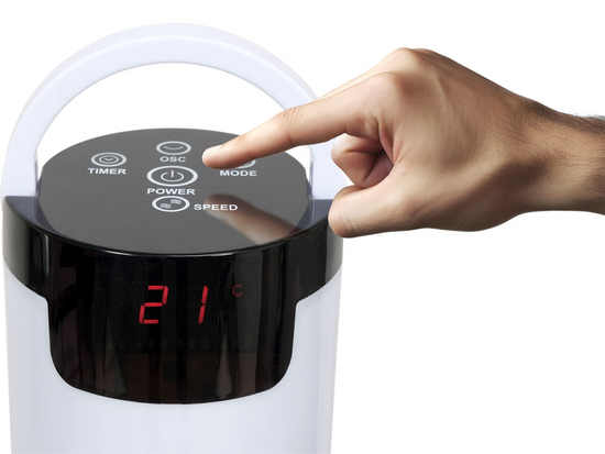 VENTILATOR TURN, AFIȘAJ LED, 50W, ÎNĂLȚIME 81CM