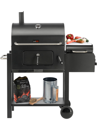 GRĂTAR CU CĂRBUNI, CU AFUMĂTOARE