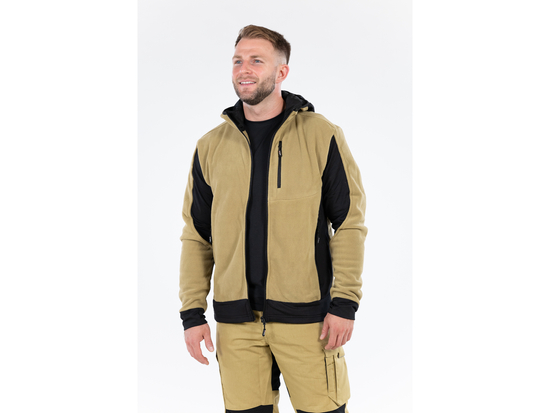 JACHETA FLEECE CU GLUGA SARNA KAKI 2XL