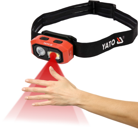 LAMPĂ FRONTALĂ CU SENZOR DE MIȘCARE, 480LM