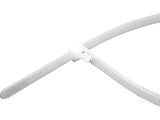 COLIER PLASTIC REUTILIZABIL 4,8X200MM 100 BUC, ALB