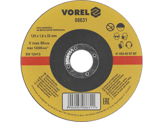 DISC TĂIERE METAL 125X1X22MMDISC ABRAZIV PT DEBITAT METALE 125X1X22
