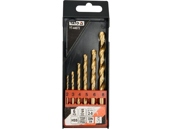 SET BURGHIE METAL HSS-TIN 2-8MM, 6 BUC