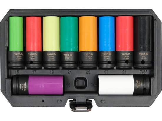 SET CHEI DE IMPACT 1/2'' CU PROTECȚIE PENTRU JANTE DE ALIAJ, 10 BUC