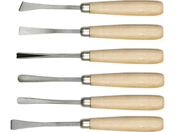 SET 6 DALȚI MÂNER LEMN