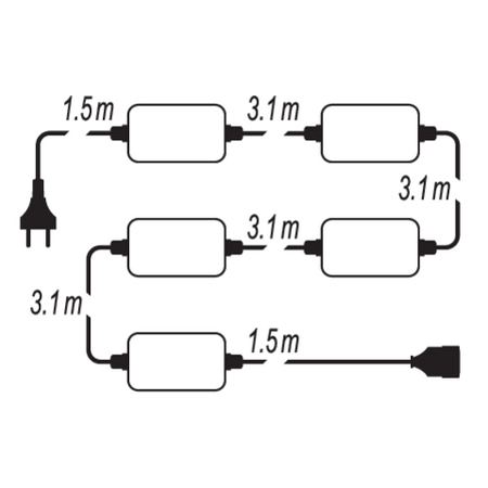 SET DE LUMINI 5X600LM, 15,4M