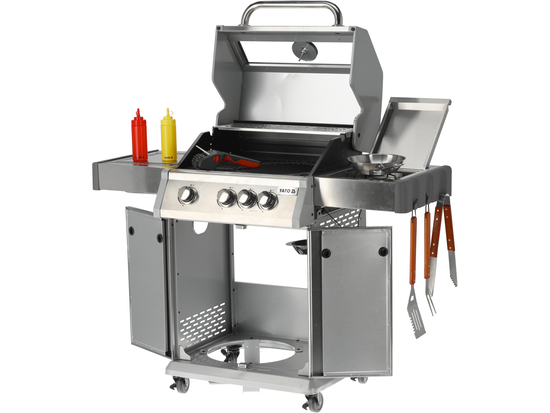 GRĂTAR PE GAZ ITAMI 3+1 ARZĂTOARE, 11.5KW, CAPAC CU GEAM