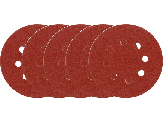 DISCURI DIN PÂNZĂ ABRAZIVĂ CU GĂURI, P80, 125MM, 5 BUC