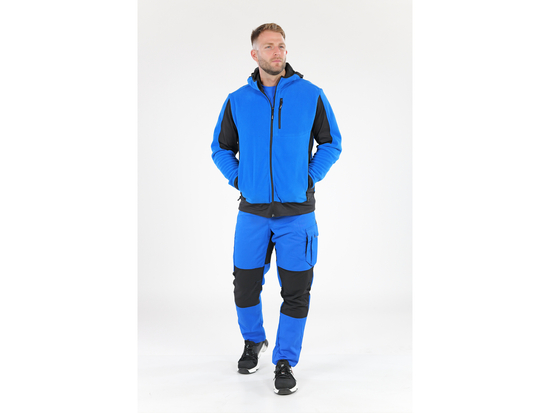 JACHETA FLEECE CU GLUGA SARNA ALBASTRA S