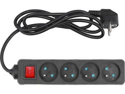 PRELUNGITOR CU ÎNTRERUPĂTOR, 4 PRIZE CU ÎMPĂMÂNTARE, 1.5M