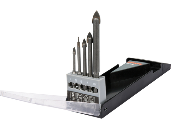 SET 5 BURGHIE PENTRU STICLĂ ȘI CERAMICĂ, 4-10MM, PRINDERE HEXAGONALĂ