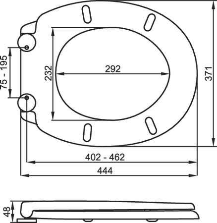 CAPAC WC 2-ÎN-1, PP-O, ÎNCHIDERE LENTĂ