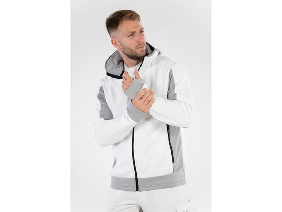 JACHETA FLEECE CU GLUGA SARNA ALBA 2XL