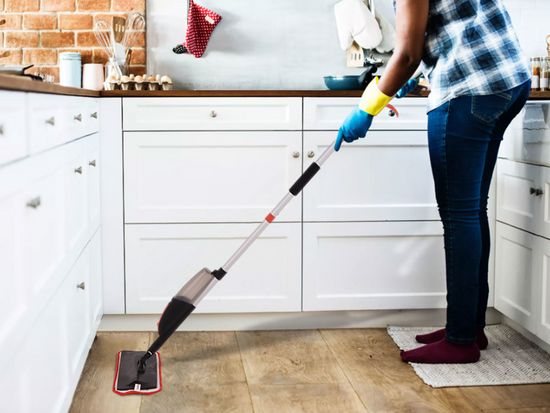 MOP CU PULVERIZATOR CU SĂLĂTOR DE GEAMURI (2 ÎN 1)