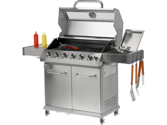 GRĂTAR PE GAZ ITAMI 6+1 ARZĂTOARE, 20.5KW, CAPAC CU GEAM