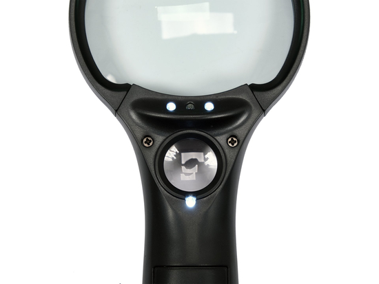 LUPĂ CU DOUĂ LENTILE 3.5X/45X, CU ILUMINARE LED
