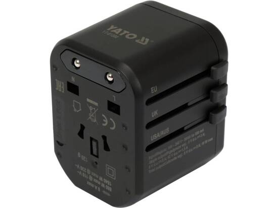 ADAPTOR UNIVERSAL DE CĂLĂTORIE, 1 PORT USB + 1 PORT USB-C