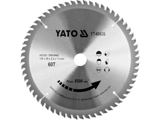 DISC CIRCULAR PENTRU LEMN 190X60TX20MM