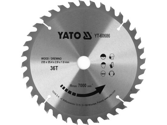 DISC CIRCULAR PENTRU LEMN 235X36TX25,4MM